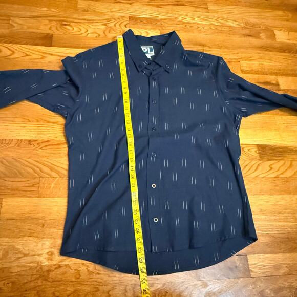 PL Ethical Fashion for Men XL Organic Blue White Long Sleeve Button down Shirt - Picture 4 of 8